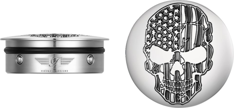 Swing Arm Covers - Contrast Cut - American Flag Skull - Custom