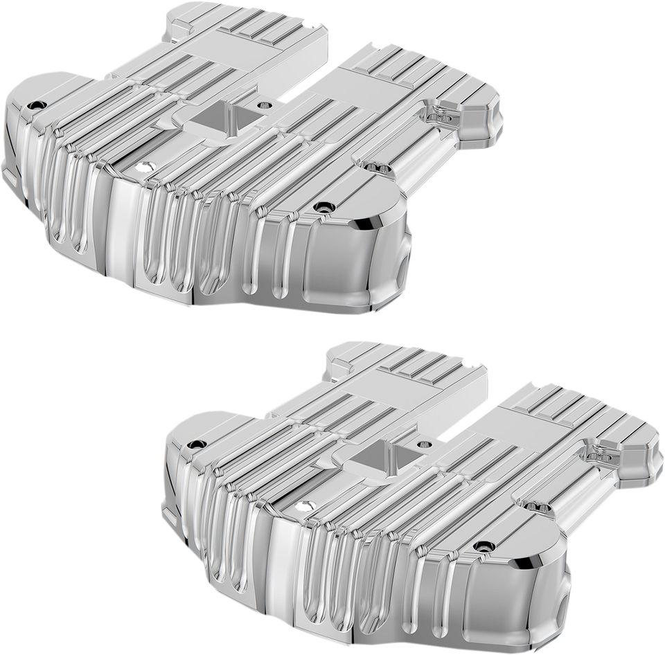 Rocker Box Covers - Chrome - Grooved - Lutzka's Garage