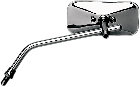 Mirror - Stamped - Chopper - Side View - Rectangle - M10 x 1.25 - Chrome - Left - Lutzka's Garage