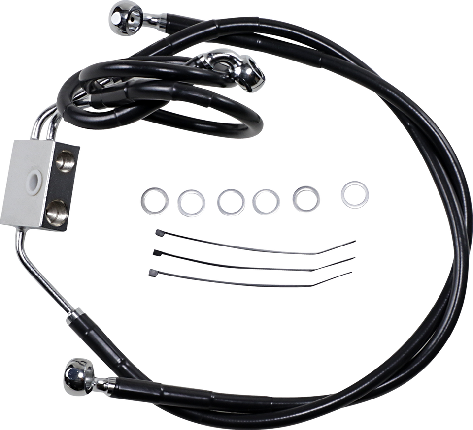 Brake Line - Front - Black - +2" - FXDF 12-17 - Lutzka's Garage