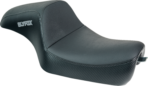 Slyfox Seat - Gray Logo - Black Vinyl w/ Slipstop - Carbon Fiber - XL - Lutzka's Garage