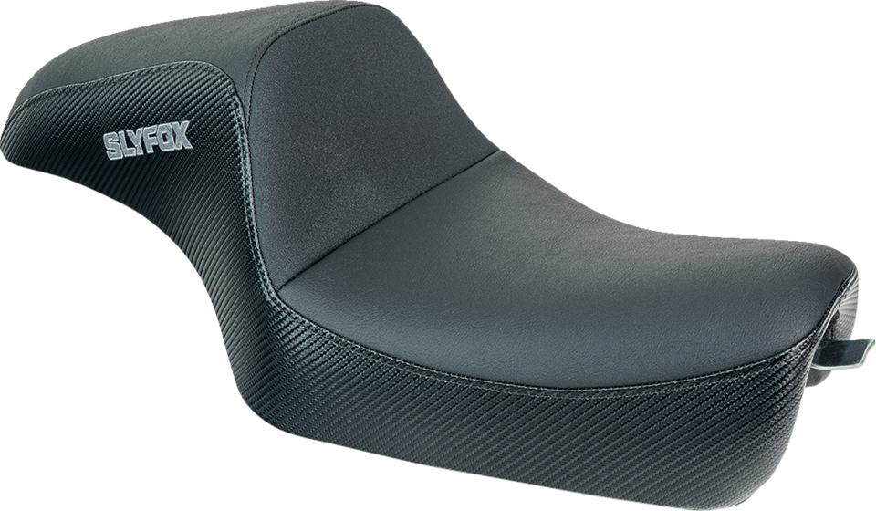 Slyfox Seat - Gray Logo - Black Vinyl w/ Slipstop - Carbon Fiber - XL - Lutzka's Garage