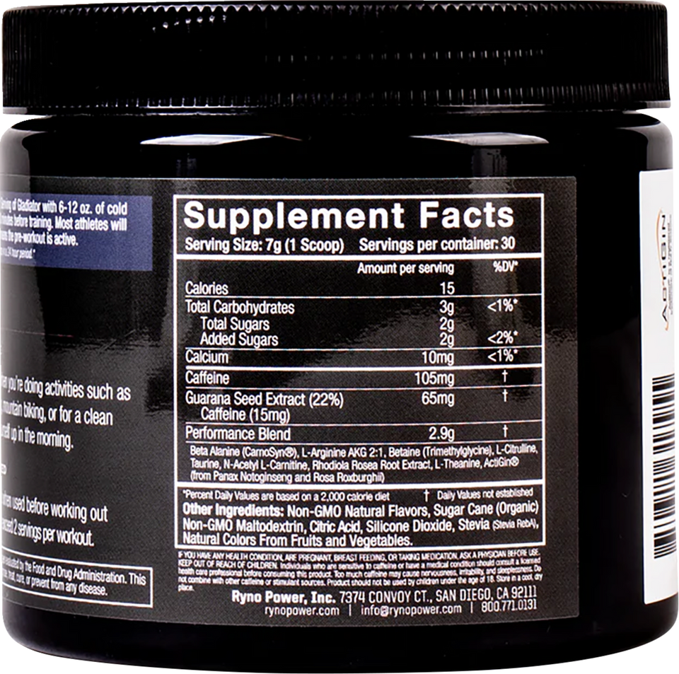 Gladiator Pre-Workout Drink Mix - Tub - Grape