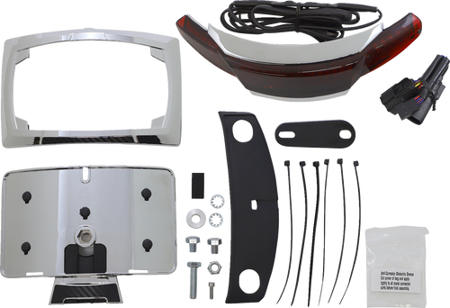 Taillight/License Plate Frame - Chrome - Red Lens - Lutzka's Garage