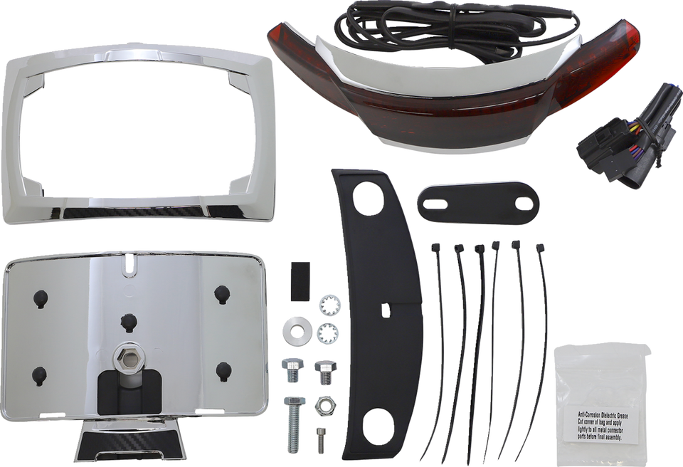 Taillight/License Plate Frame - Chrome - Red Lens - Lutzka's Garage