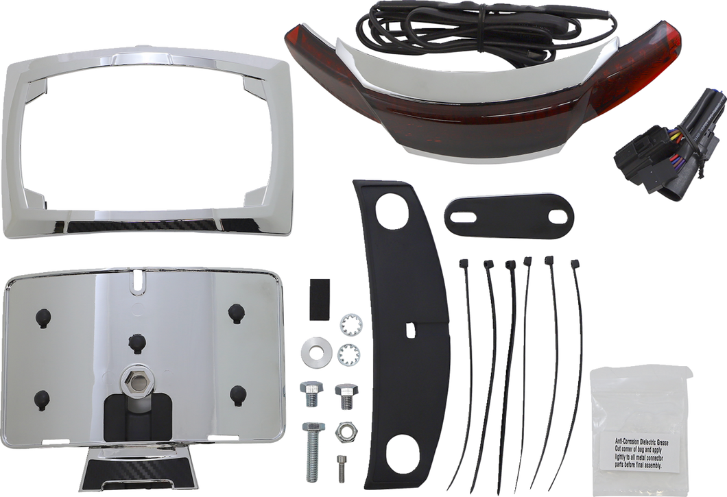 Taillight/License Plate Frame - Chrome - Red Lens - Lutzka's Garage