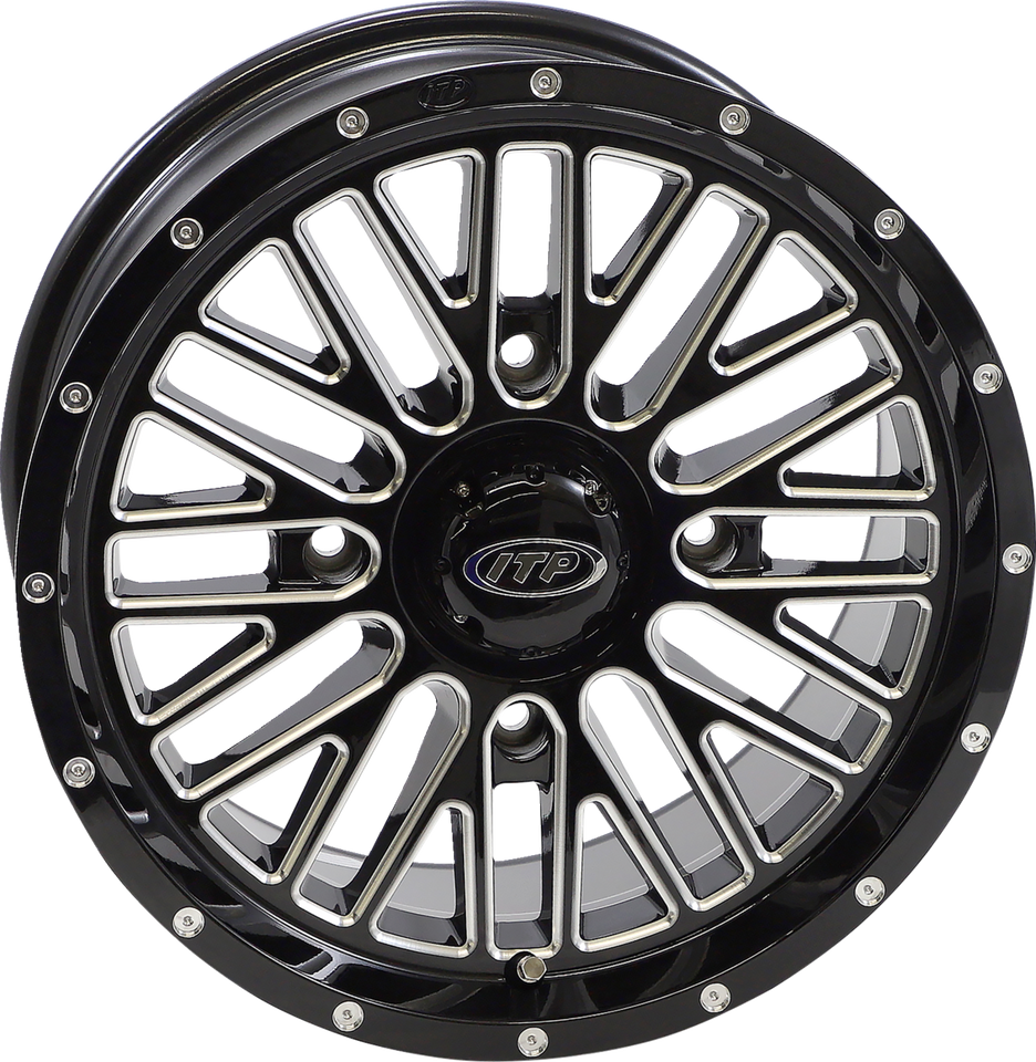 Wheel - Momentum - Front/Rear - Black/Milled - 15x7 - 4/156 - 5+2 (+30 mm)