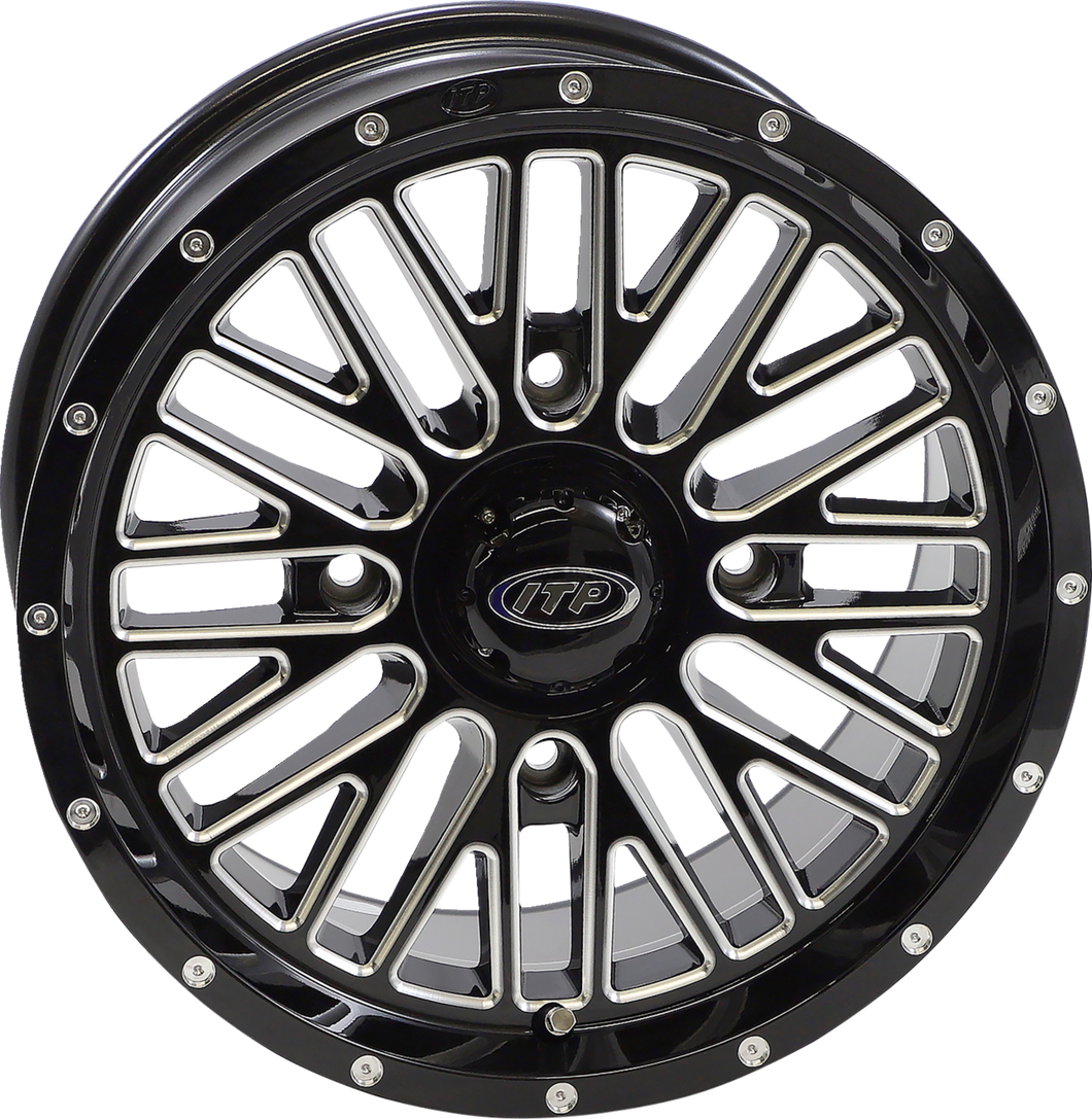Wheel - Momentum - Front/Rear - Black/Milled - 15x7 - 4/156 - 5+2 (+30 mm)