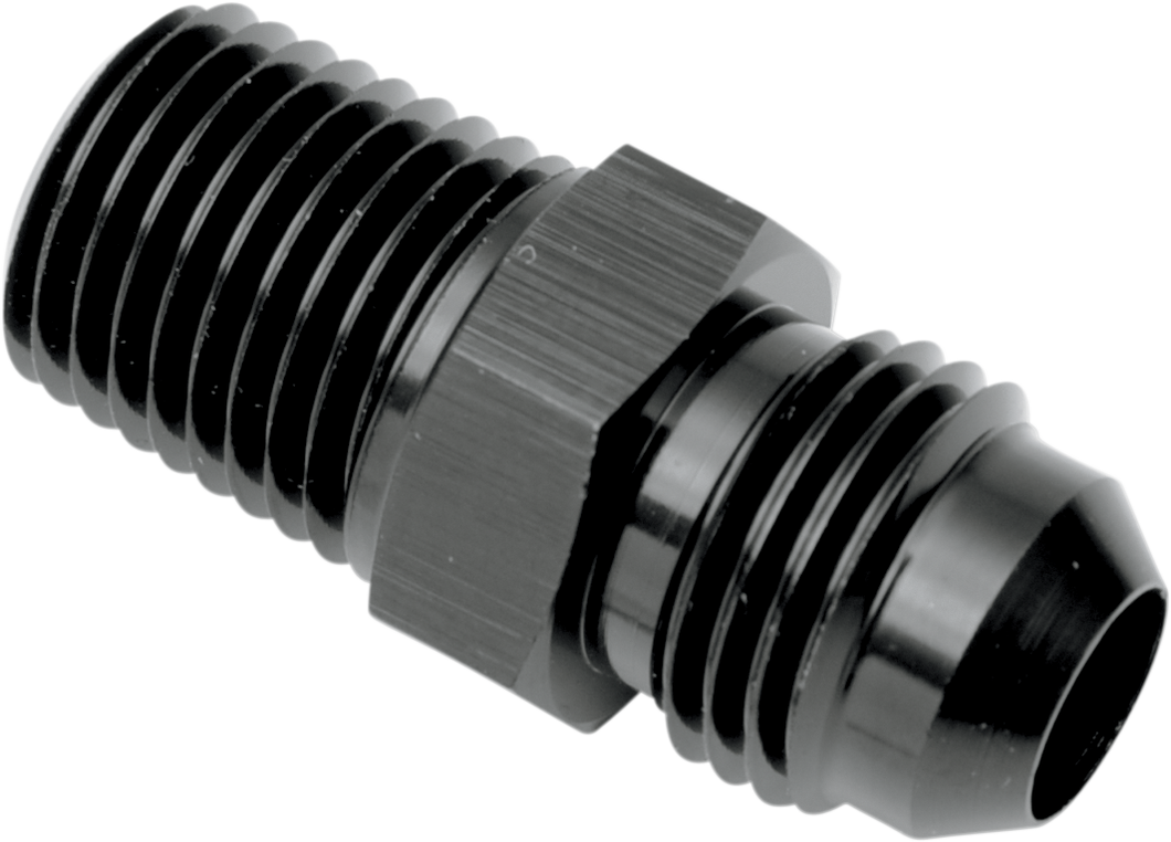 Oil Line Fitting - Black -Straight - 1/8