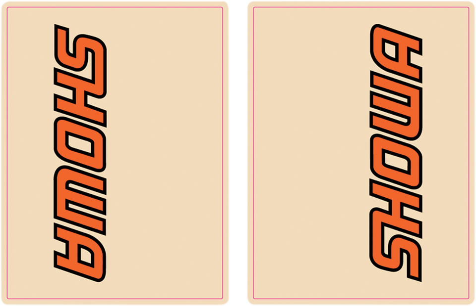 Upper Fork Decal - Showa - Orange/Black - Lutzka's Garage