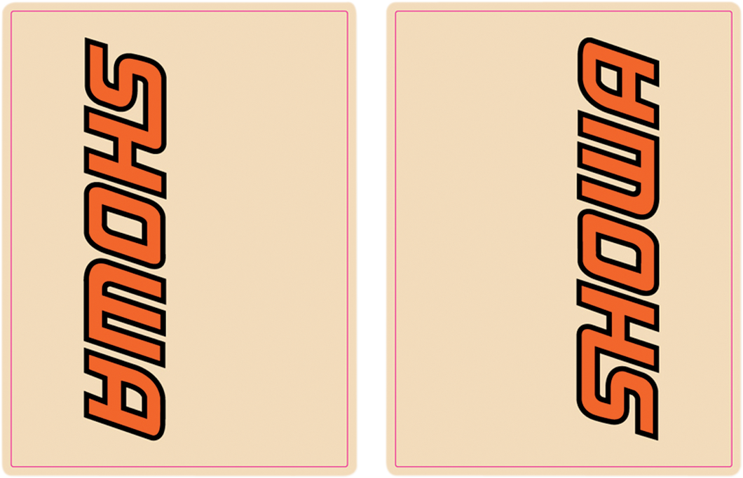Upper Fork Decal - Showa - Orange/Black - Lutzka's Garage