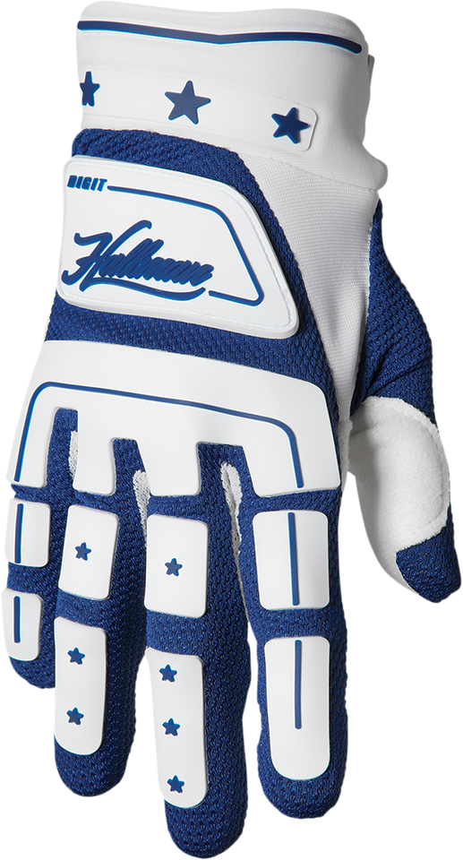 Hallman Digit Gloves - White/Navy - XS - Lutzka's Garage