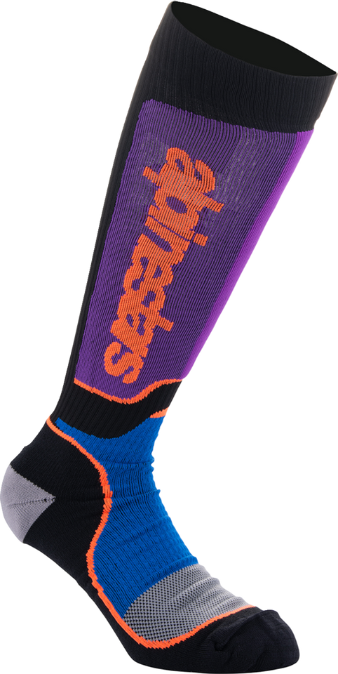 Youth MX Plus Socks - Black/Purple/Blue/Orange - Medium/Large