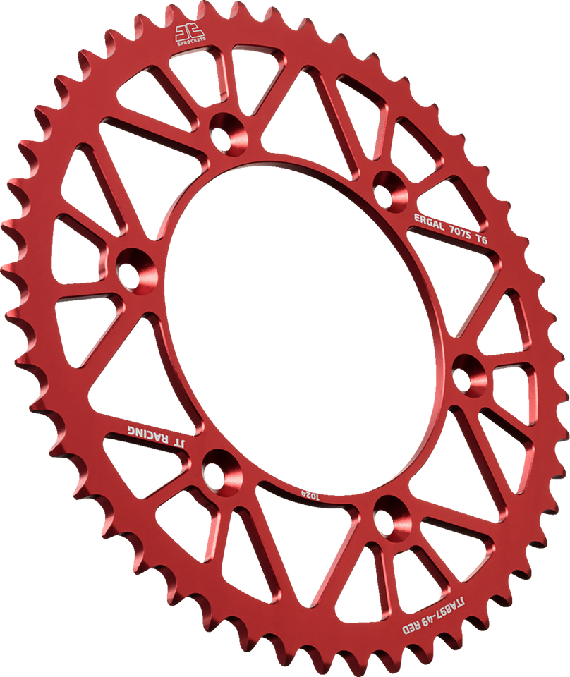 Rear Sprocket - Aluminum - 49 Tooth - Red - Gas Gas/Husqvarna/Husaberg/KTM - Lutzka's Garage