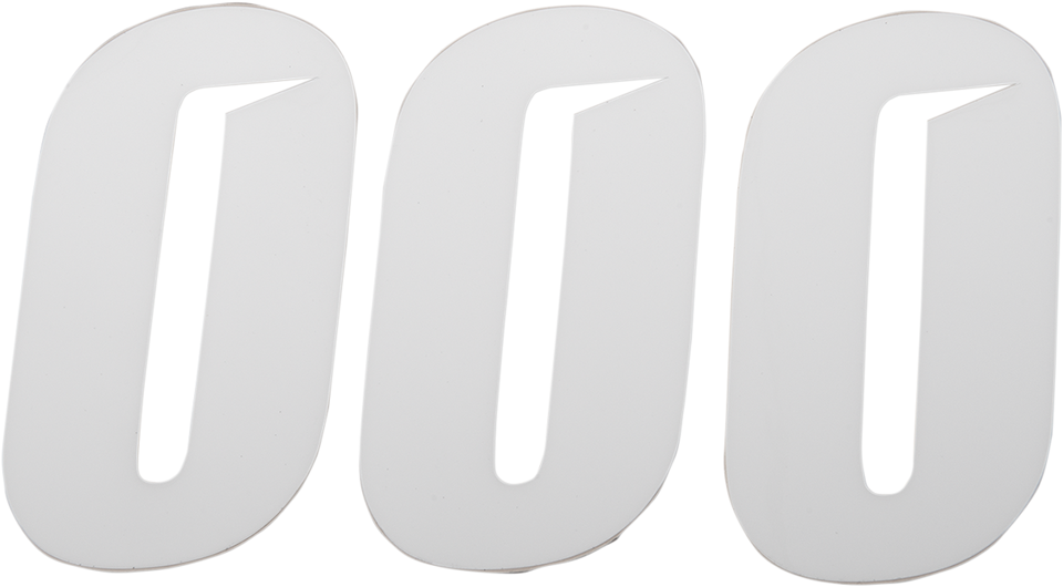 Slash Number Plate - #0 - White - 4" - Lutzka's Garage