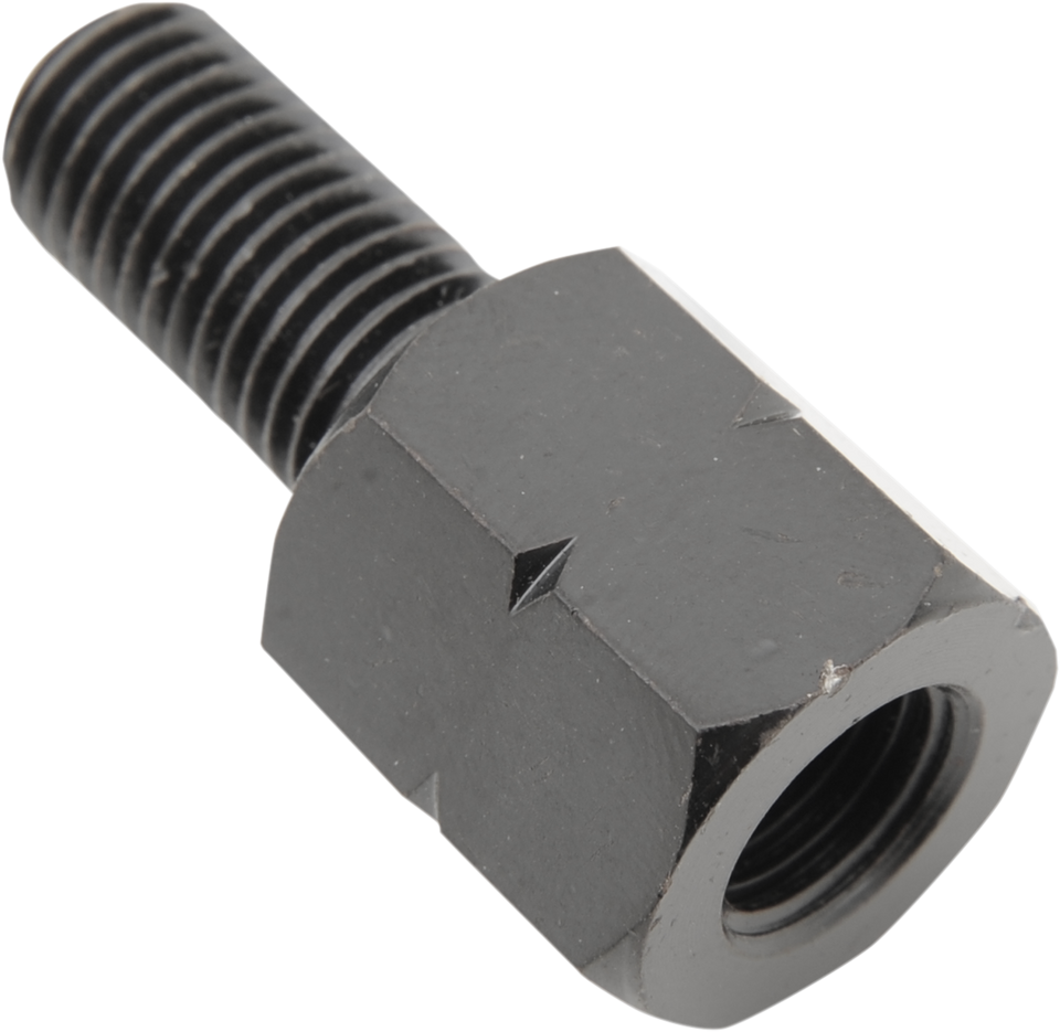 Adapter - Mirror - Universal - M10 x 1.25 Male | M10 x 1.25 (Left Hand) Female - Black - Lutzka's Garage