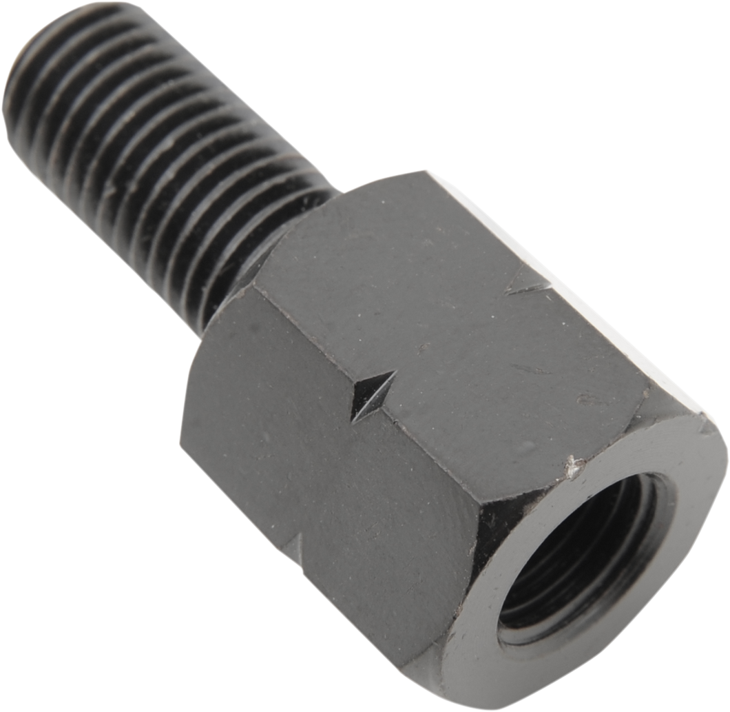 Adapter - Mirror - Universal - M10 x 1.25 Male | M10 x 1.25 (Left Hand) Female - Black - Lutzka's Garage