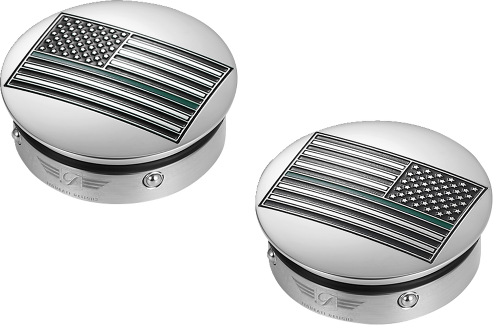Swing Arm Covers - Green Line American Flag - Custom - Reversed