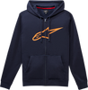 Ageless 2 Zip Hoodie - Navy/Orange - Medium - Lutzka's Garage