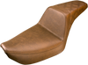 Step-Up Seat - Rear Lattice Stitched - Brown - Dyna - Lutzka's Garage