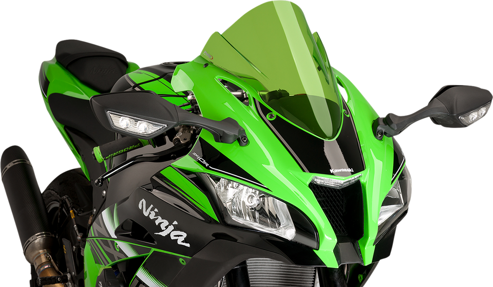 Race Windscreen - 14-1/4" - Green - Kawasaki - Lutzka's Garage