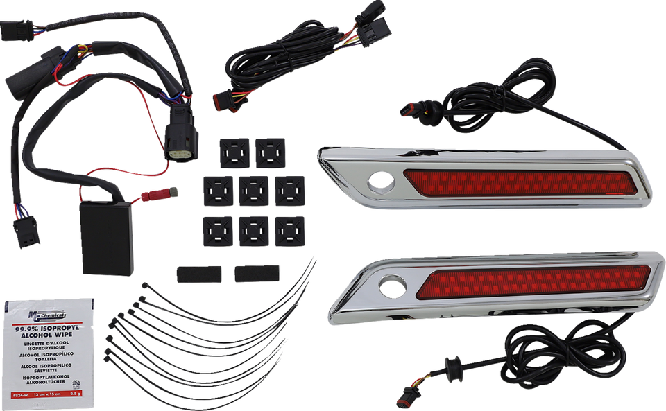 Latch Light - Saddlebag - Dual Color - Red - Chrome - Lutzka's Garage