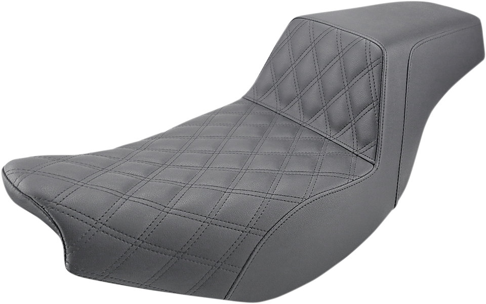 Step-Up Seat - Front Lattice/Rear Smooth - Black - Indian - Lutzka's Garage