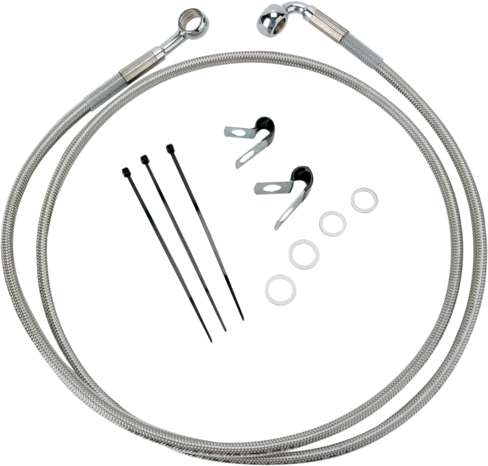 Brake Line - Front - +10" - Stainless Steel - Lutzka's Garage