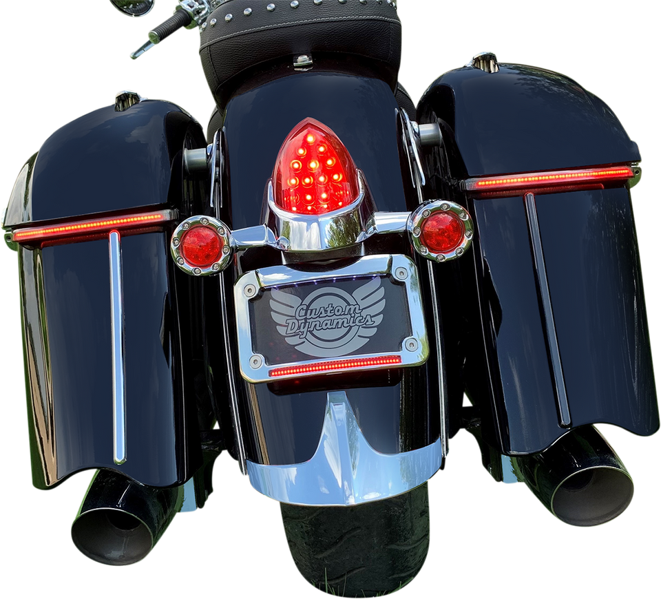 Saddlebag Lights - Low Profile - Red Lens - Indian - Lutzka's Garage