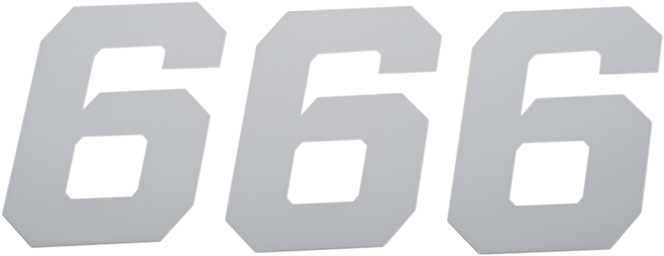 Race Number Plate - #6 - White - 6" - Lutzka's Garage
