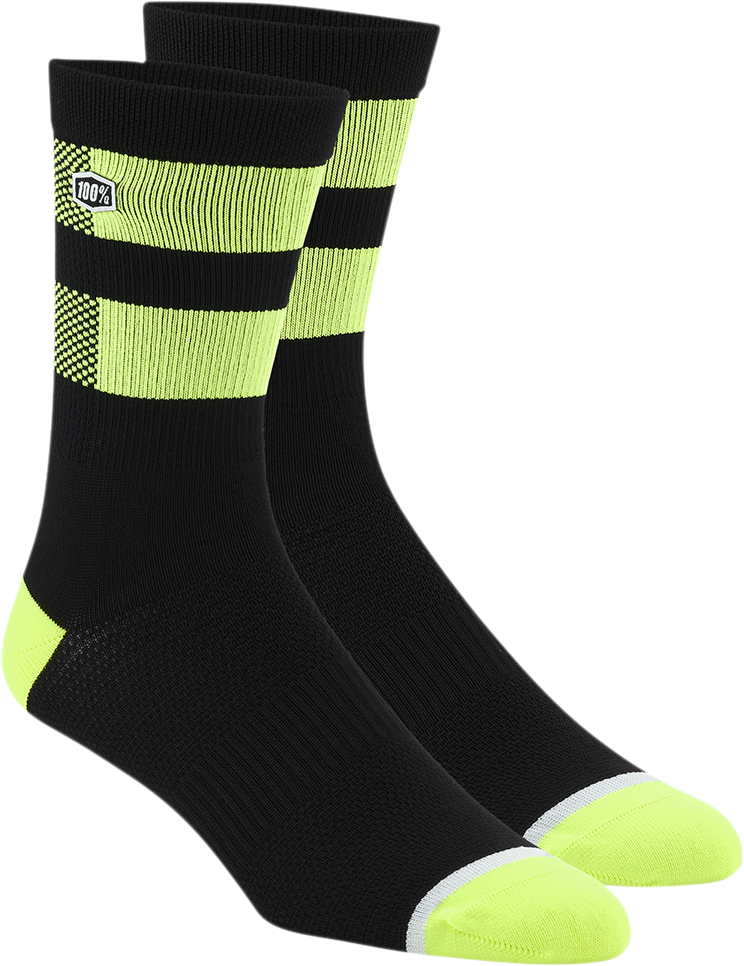 Flow Socks - Black/Fluorescent Yellow - Large/XL - Lutzka's Garage