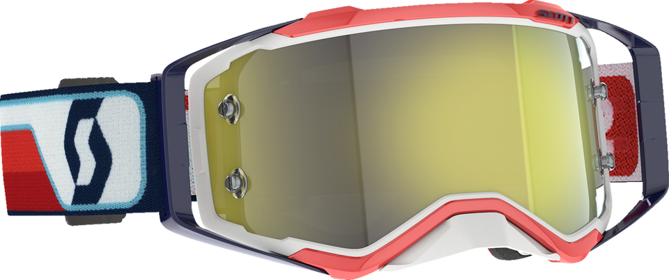 Prospect Goggle - Red/White - Yellow Chrome - Lutzka's Garage