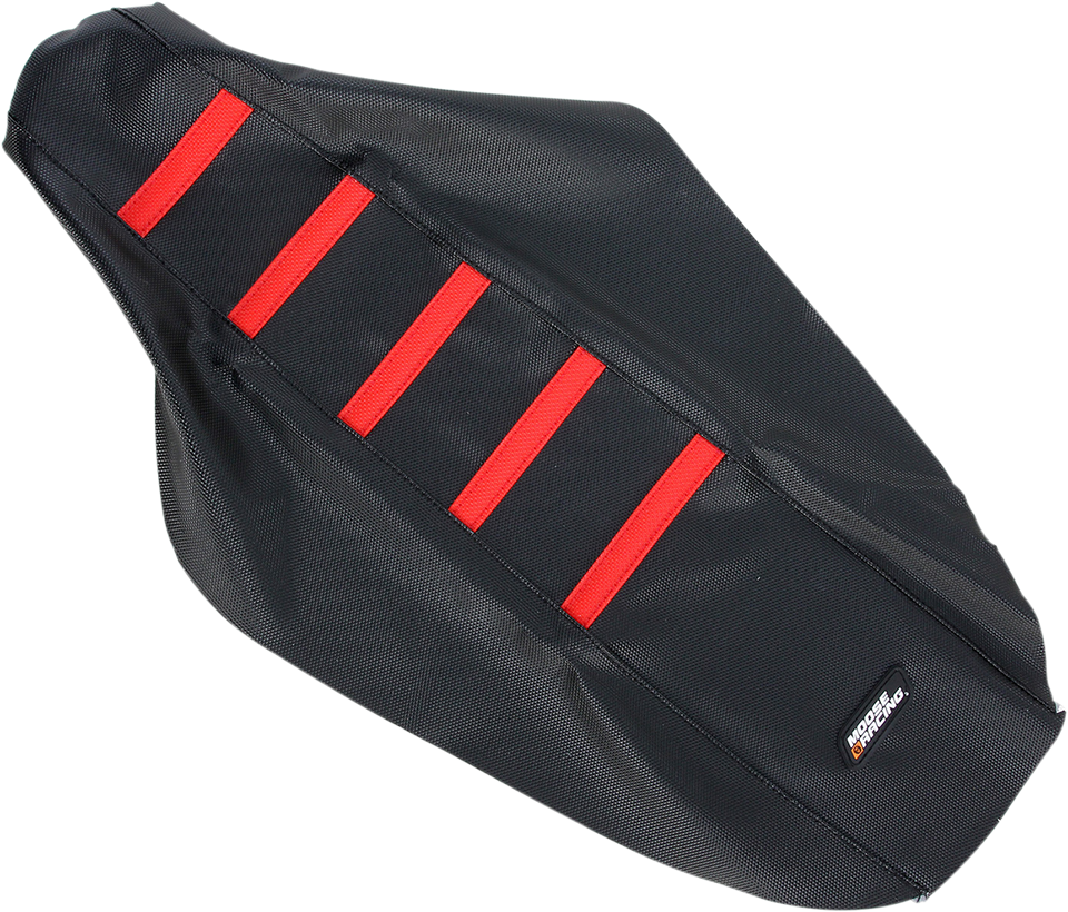 Ribbed Seat Cover - Black Cover/Red Ribs - Honda