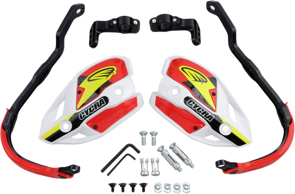 Handguards - Ultra - Oversized - White/Red - Lutzka's Garage