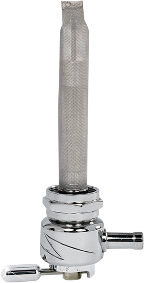 Round Fuel Valve - Lightning Chrome - 22 mm