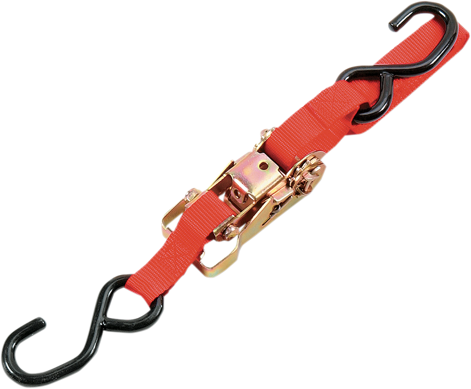 Heavy-Duty Ratchet Tie-Down - 1" x 6 - Red - Lutzka's Garage