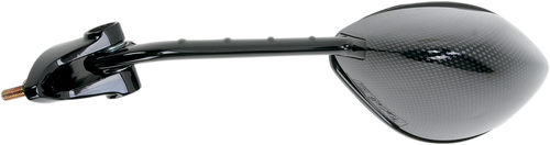 Mirror - Side View - Black/Carbon Fiber - Rectangle - Left - Kawasaki