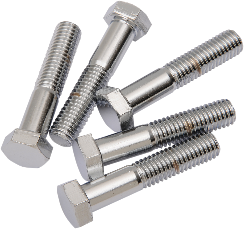 Bolts - Hex-Head - Chrome - 1/2"-13 x 2-1/2" - Lutzka's Garage