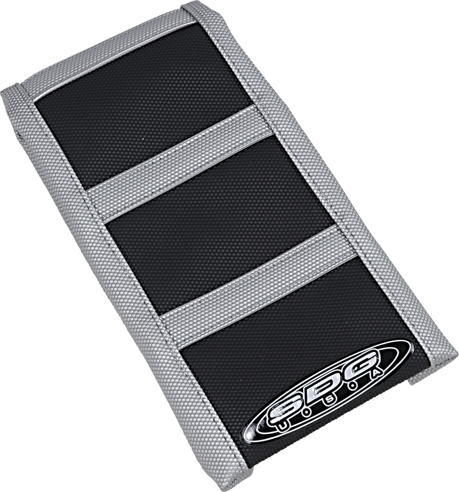 6-Ribbed Seat Cover - Gray Ribs/Black Top/Gray Sides