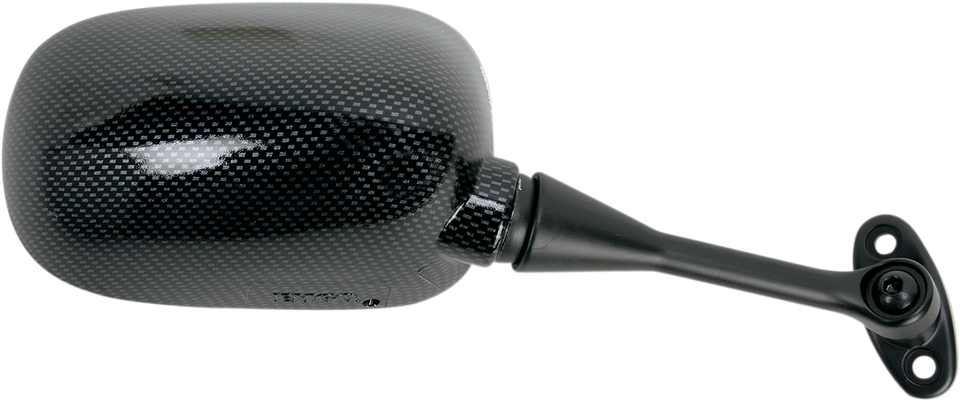 Mirror - Side View - Black/Carbon Fiber - Rectangle - Right - Honda
