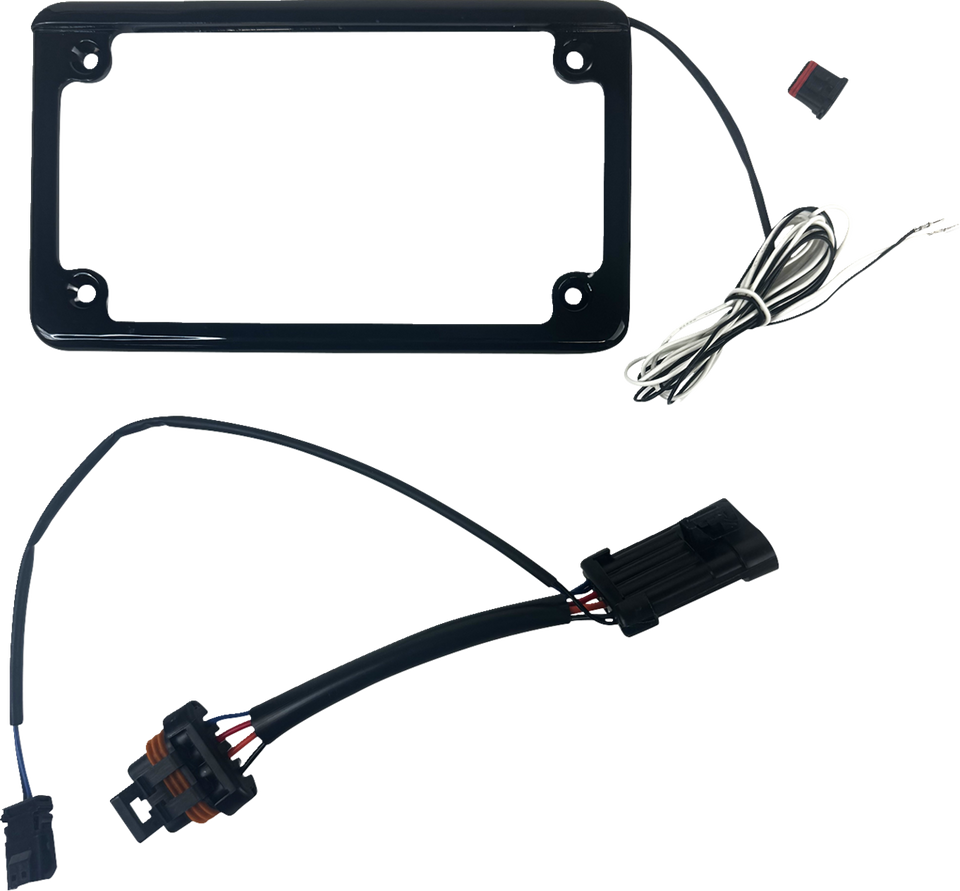 Lighted License Plate Frame - Gloss Black - Lutzka's Garage