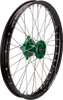 Wheel Assembly - SX-1 - Complete - Front - Black Wheel/Green Hub - 21x1.6 - Kawasaki