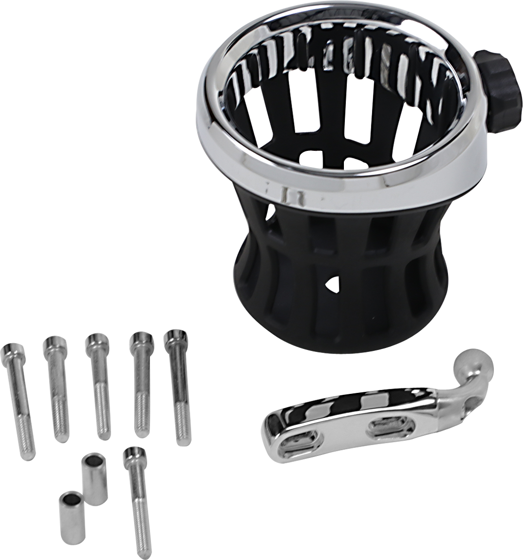 Drink Holder - Perch Mount - Chrome - Lutzka's Garage