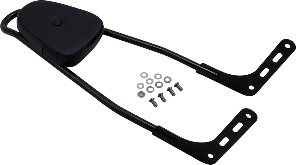 One-Piece Sissy Bar - Black - With Pad - Lutzka's Garage