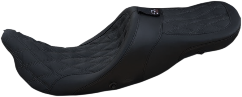 Longhaul 2Up Seat - Air - w/ Driver Backrest Capability - Double Diamond w/ Gray Stitch - FL 08-23