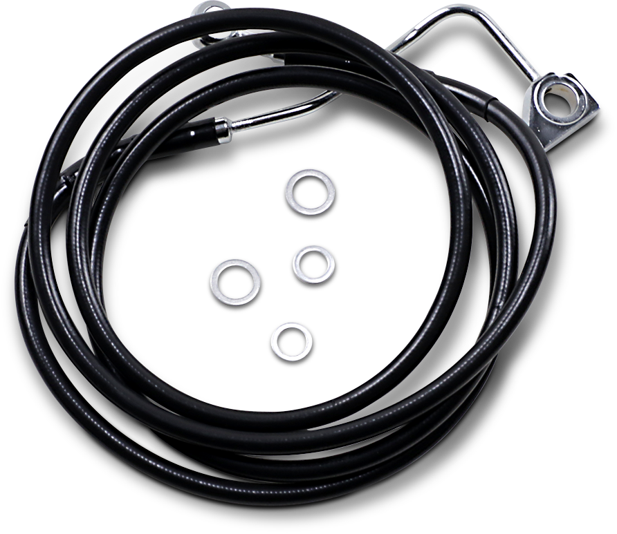 Brake Line - Front - Black - +12" with ABS - Lutzka's Garage