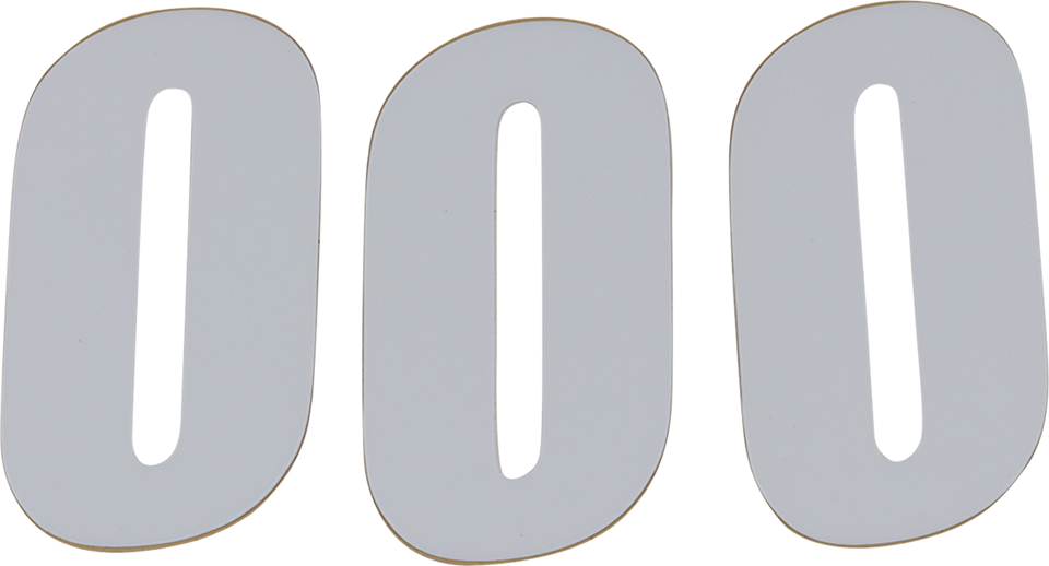 SX Plate Number - #0 - White - 4" - Lutzka's Garage