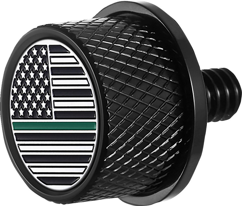 Seat Mounting Knob - Black - Green Line American Flag - Lutzka's Garage
