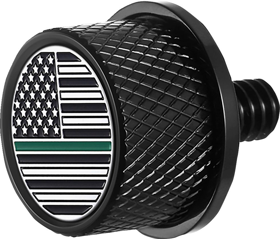 Seat Mounting Knob - Black - Green Line American Flag - Lutzka's Garage