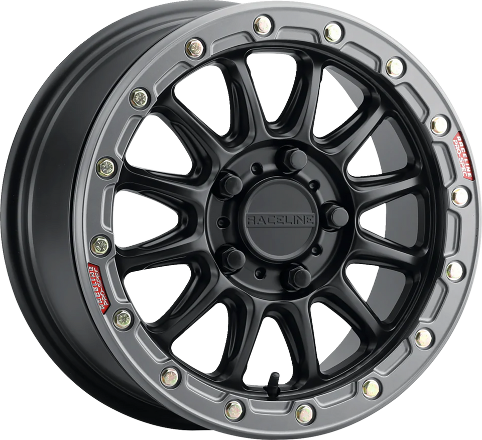 Wheel - Alpha - Front/Rear - Black/with Gun Metal Ring - 17x7 - 5/114.3 - +25 mm